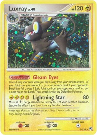 Luxray 007/130  - Reverse Holofoil Diamond and Pearl - Holo Rare