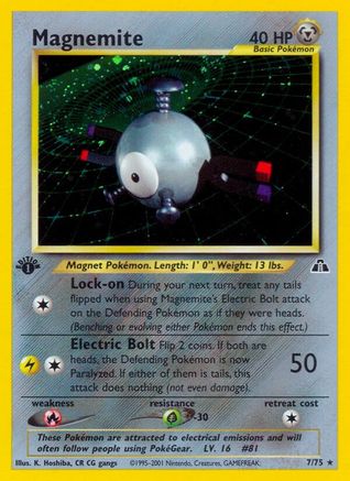 Magnemite (7) (7) 007/75  - 1st Edition Holofoil Neo Discovery - Holo Rare