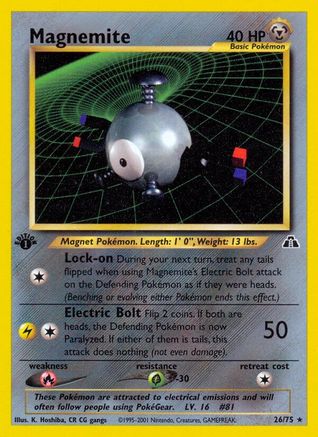Magnemite (26) (26) 026  - 1st Edition Neo Discovery - Rare