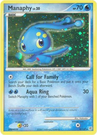 Manaphy 009/130  - Reverse Holofoil Diamond and Pearl - Holo Rare