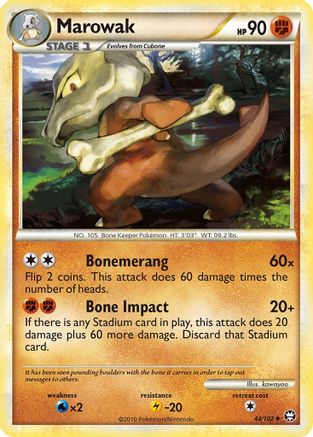Marowak 044/102  - Reverse Holofoil Triumphant - Uncommon