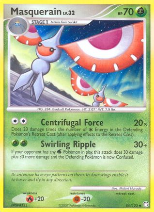 Masquerain 055  - Reverse Holofoil Mysterious Treasures - Uncommon