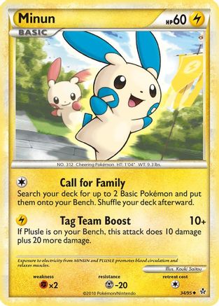 Minun 034  - Reverse Holofoil Unleashed - Uncommon