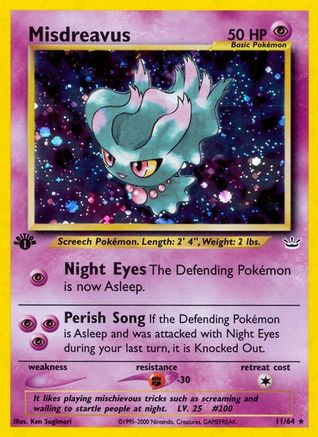 Misdreavus 011/64  - 1st Edition Holofoil Neo Revelation - Holo Rare