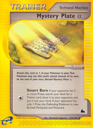 Mystery Plate Alpha 133  - Reverse Holofoil Skyridge - Uncommon