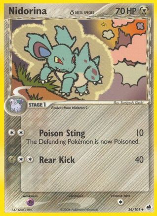 Nidorina (Delta Species) 034/101  - Reverse Holofoil Dragon Frontiers - Uncommon