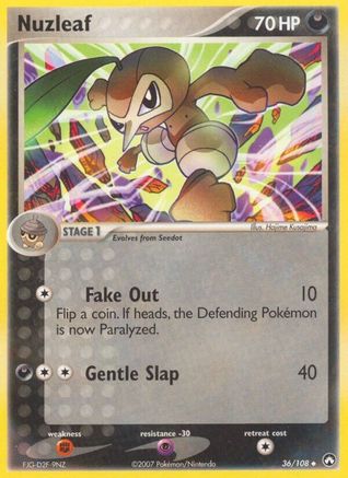Nuzleaf 036/108  - Reverse Holofoil Power Keepers - Uncommon