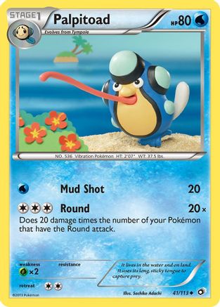 Palpitoad 041  - Reverse Holofoil Legendary Treasures - Uncommon
