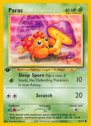 Paras 047/64  - 1st Edition Neo Revelation - Common