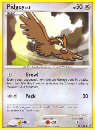 Pidgey 099/132  - Reverse Holofoil Secret Wonders - Common