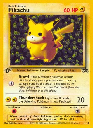 Pikachu (1) (Misprint) (1)  001/53  - 1st Edition WoTC Promo - Promo