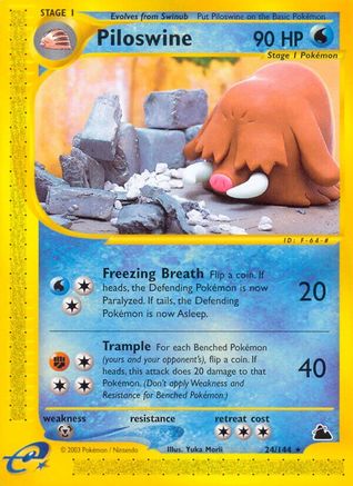Piloswine (24) (24) 024  - Reverse Holofoil Skyridge - Rare