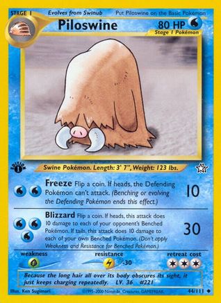 Piloswine 044/111  - 1st Edition Neo Genesis - Uncommon