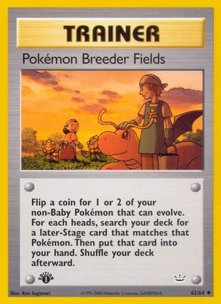 Pokemon Breeder Fields 062/64  - 1st Edition Neo Revelation - Uncommon