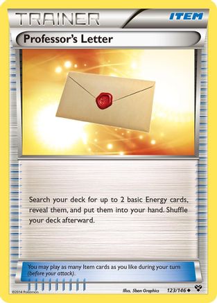 Professor's Letter 123/146  - Reverse Holofoil XY Base Set - Uncommon