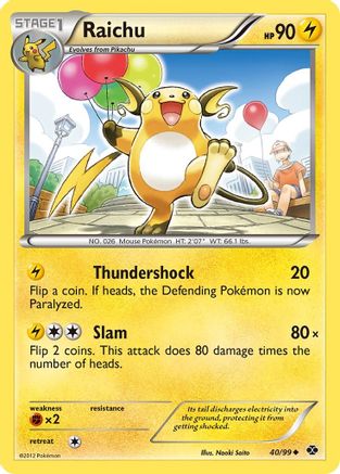 Raichu 040/99  - Reverse Holofoil Next Destinies - Uncommon