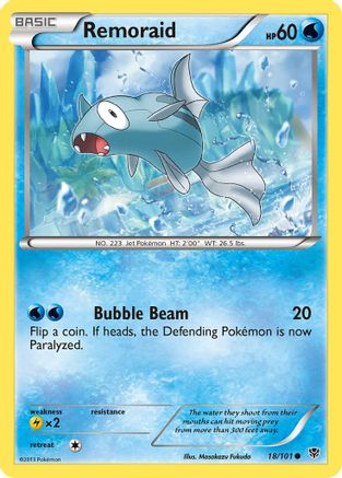 Remoraid 018  - Reverse Holofoil Plasma Blast - Common