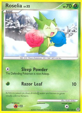 Roselia 062  - Reverse Holofoil Secret Wonders - Uncommon