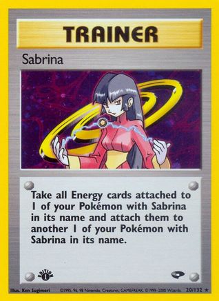 Sabrina (20) (20) 020/132  - 1st Edition Holofoil Gym Challenge - Holo Rare