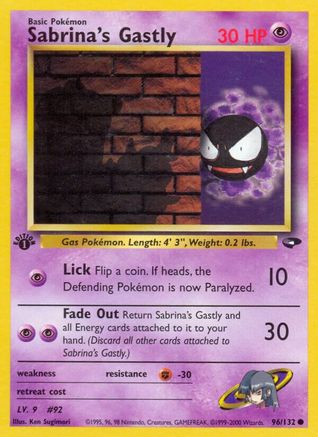 Sabrina's Gastly (96) (96) 096/132  - 1st Edition Gym Challenge - Common
