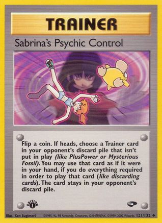 Sabrina's Psychic Control 121/132  - 1st Edition Gym Challenge - Uncommon
