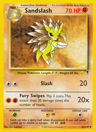 Sandslash 062  - Reverse Holofoil Legendary Collection - Uncommon