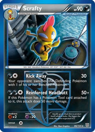 Scrafty (Team Plasma) 086  - Reverse Holofoil Plasma Storm - Rare