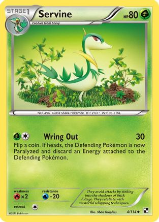Servine (4) (4) 004  - Reverse Holofoil Black and White - Uncommon