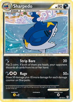 Sharpedo 030  - Reverse Holofoil Triumphant - Rare