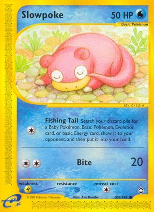 Slowpoke 108  - Reverse Holofoil Aquapolis - Common