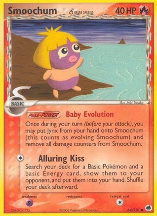 Smoochum (Delta Species) 064/101  - Reverse Holofoil Dragon Frontiers - Common