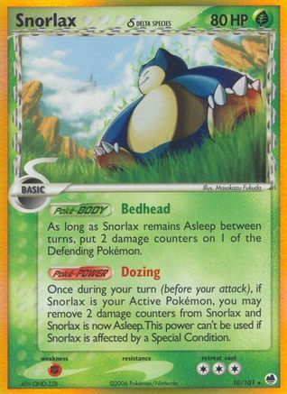 Snorlax (Delta Species) 010/101  - Holofoil Dragon Frontiers - Holo Rare