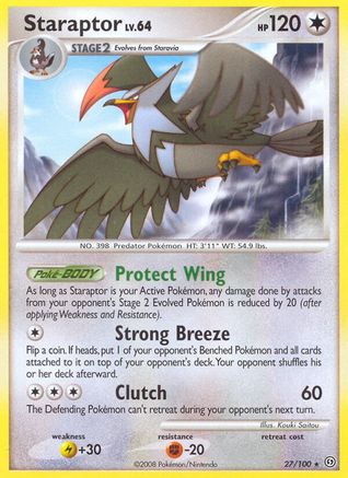 Staraptor 027/100  - Reverse Holofoil Stormfront - Rare