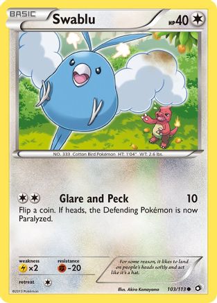 Swablu 103/113  - Reverse Holofoil Legendary Treasures - Common