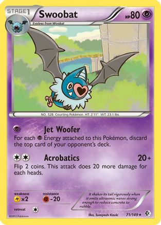 Swoobat 071  - Reverse Holofoil Boundaries Crossed - Rare