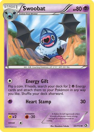 Swoobat 065  - Reverse Holofoil Legendary Treasures - Uncommon