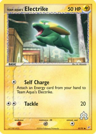 Team Aqua's Electrike 053/95  - Reverse Holofoil Team Magma vs Team Aqua - Common