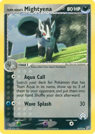 Team Aqua's Mightyena 030/95  - Reverse Holofoil Team Magma vs Team Aqua - Uncommon