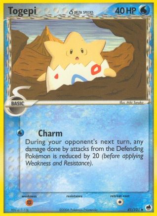 Togepi (Delta Species) 041  - Reverse Holofoil Dragon Frontiers - Uncommon