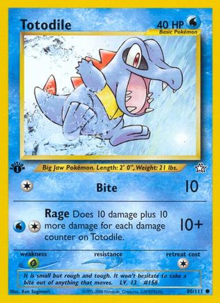 Totodile (80) (80) 080/111  - 1st Edition Neo Genesis - Common