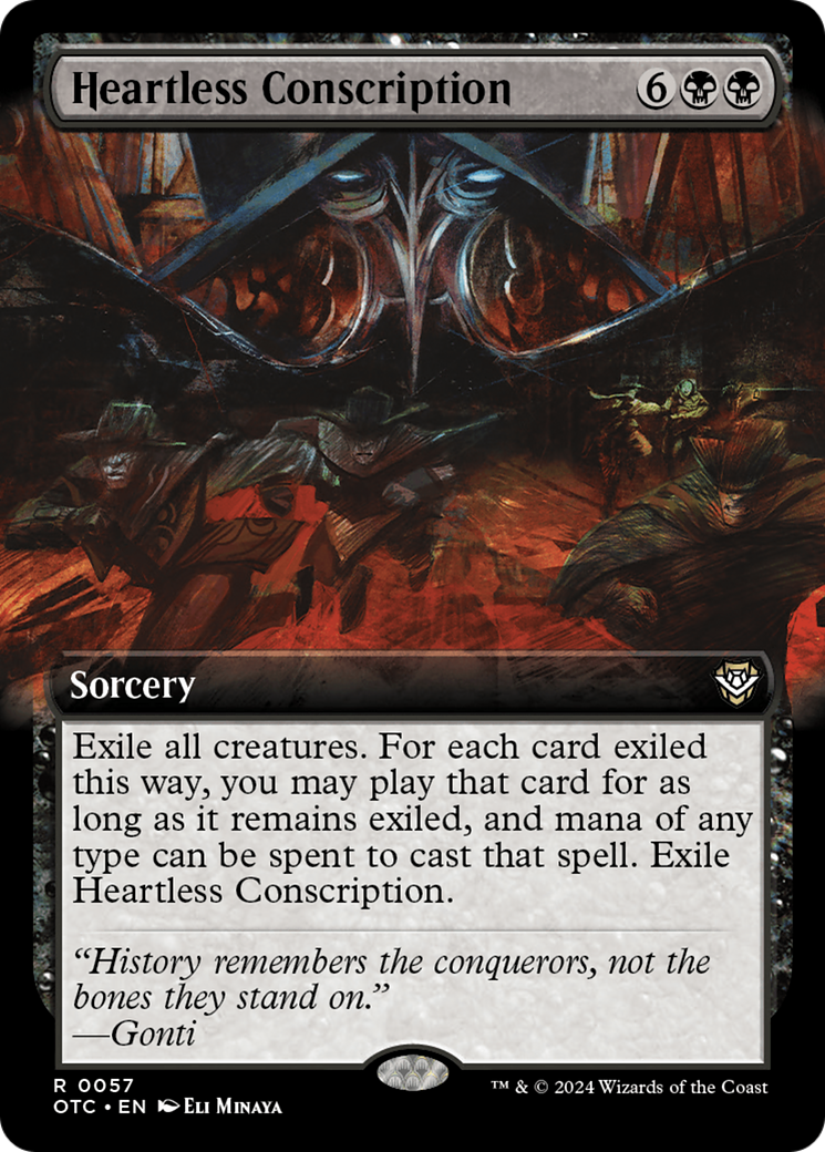 Heartless Conscription (Extended Art) (OTC-057) - Outlaws of Thunder Junction Commander: (Extended Art)
