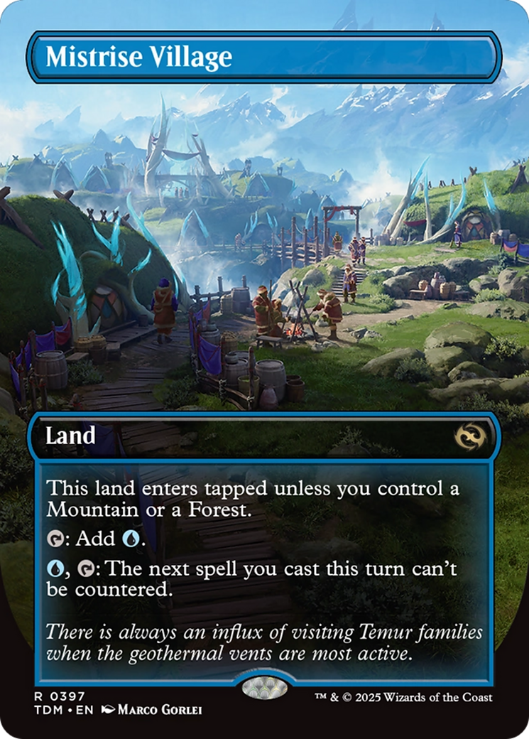 Mistrise Village (Borderless) (TDM-397) - Tarkir: Dragonstorm Foil
