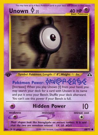 Unown [I] 068/75  - 1st Edition Neo Discovery - Common