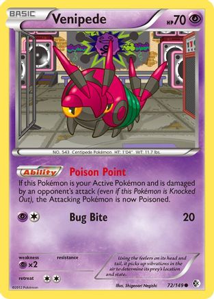 Venipede 072  - Reverse Holofoil Boundaries Crossed - Common