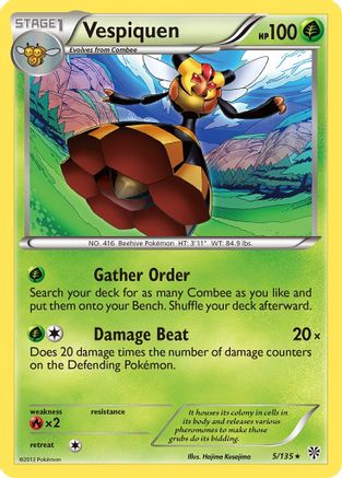 Vespiquen 005  - Reverse Holofoil Plasma Storm - Rare