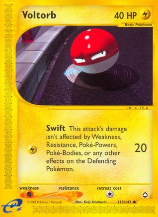 Voltorb (115) (115) 115  - Reverse Holofoil Aquapolis - Common