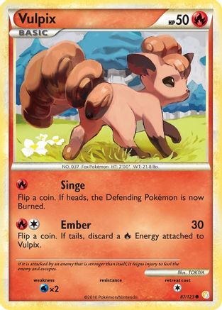 Vulpix 087/123  - Reverse Holofoil HeartGold SoulSilver - Common