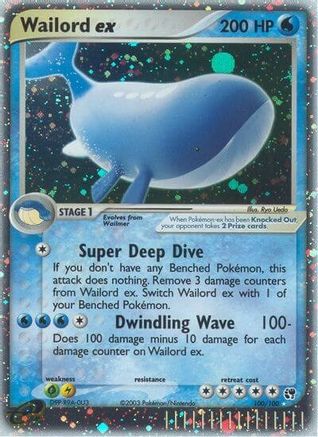 Wailord ex 100  - Holofoil Sandstorm - Ultra Rare