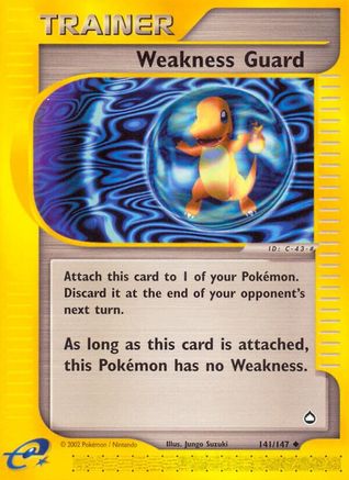 Weakness Guard 141  - Reverse Holofoil Aquapolis - Uncommon