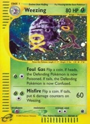 Weezing (32) (32) 032  - Reverse Holofoil Expedition - Holo Rare